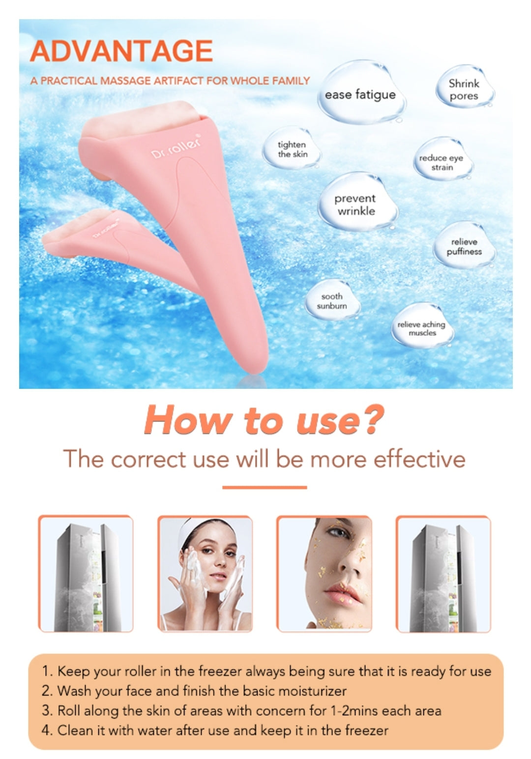 DR ROLLER Face & Body Ice Roller