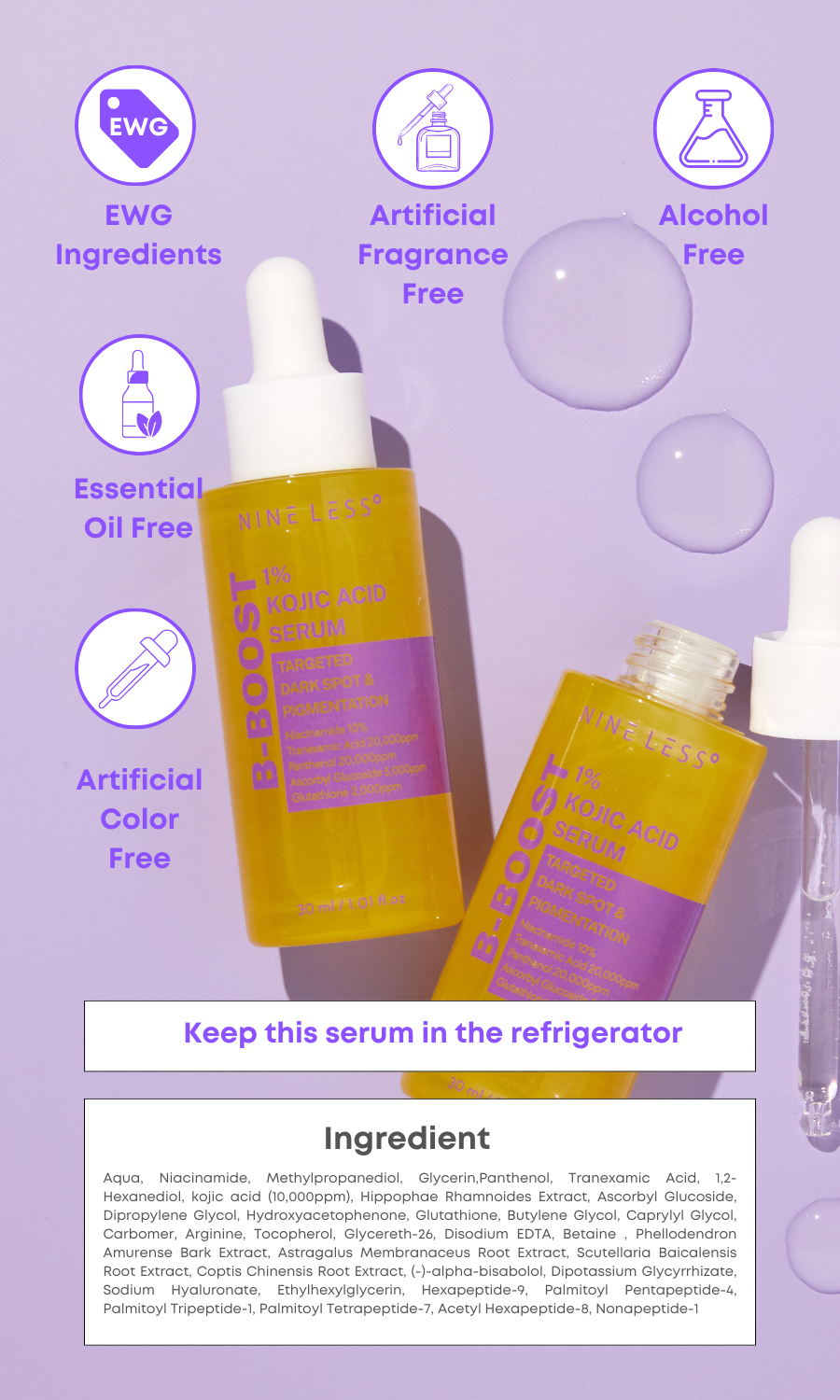 NINELESS B-Boost 1% Kojic Acid Serum 30ml
