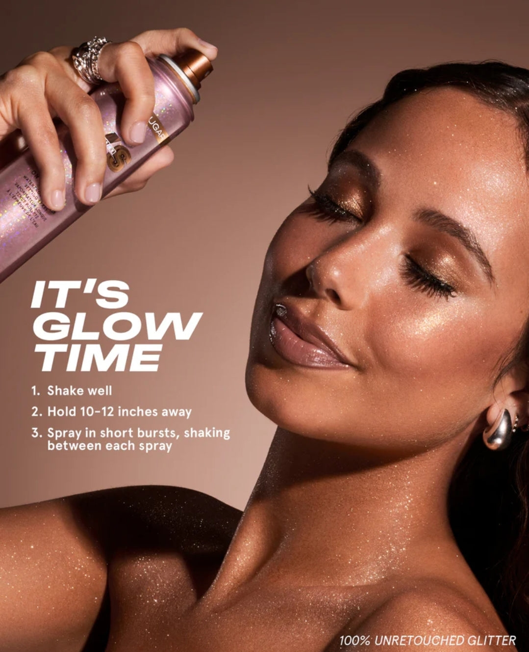 ONE SIZE Waterproof Glitter Setting Spray-Brown Sugar