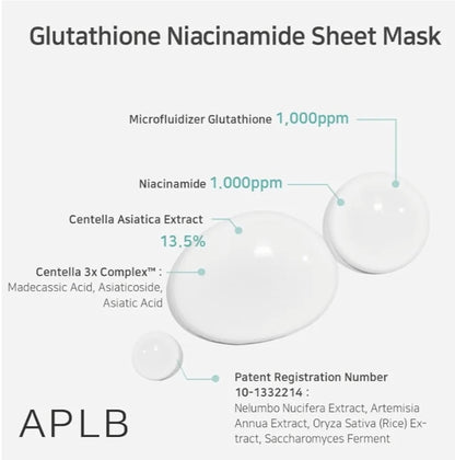 APLB Glutathione Niacinamide Sheet Mask