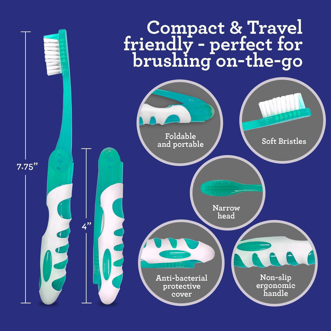 GURU NANDA Travel Folding Toothbrush