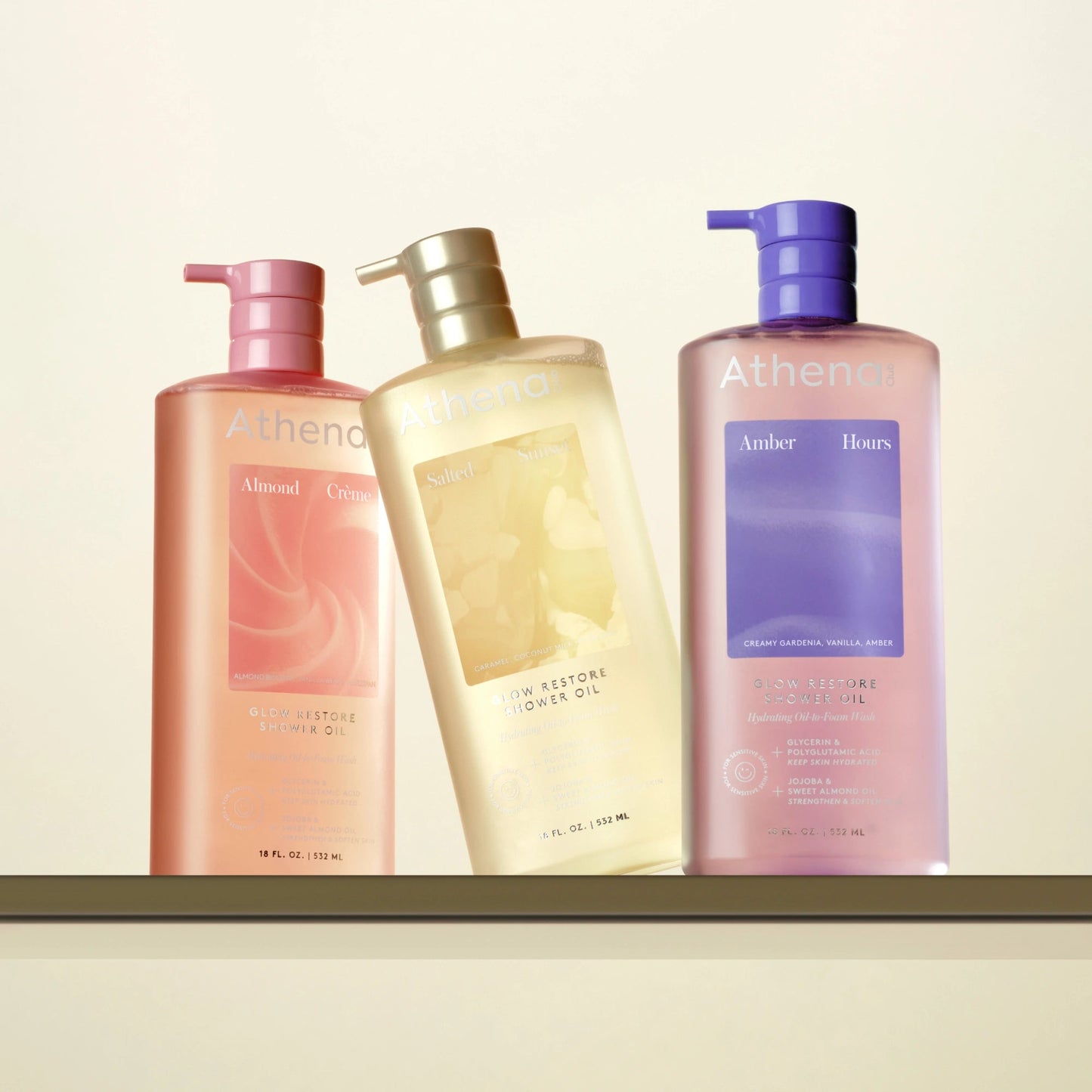 ATHENA CLUB Almond Creme Glow Restore Shower Oil