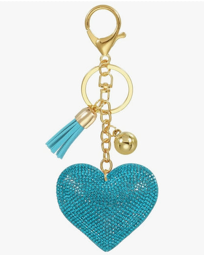 Rhinestone Heart Bag Charm/Keychain