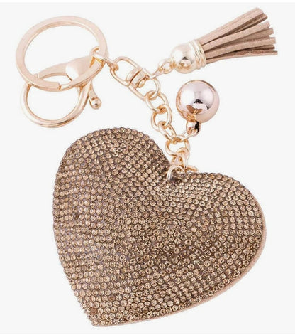 Rhinestone Heart Bag Charm/Keychain