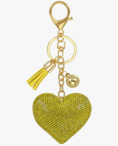 Rhinestone Heart Bag Charm/Keychain