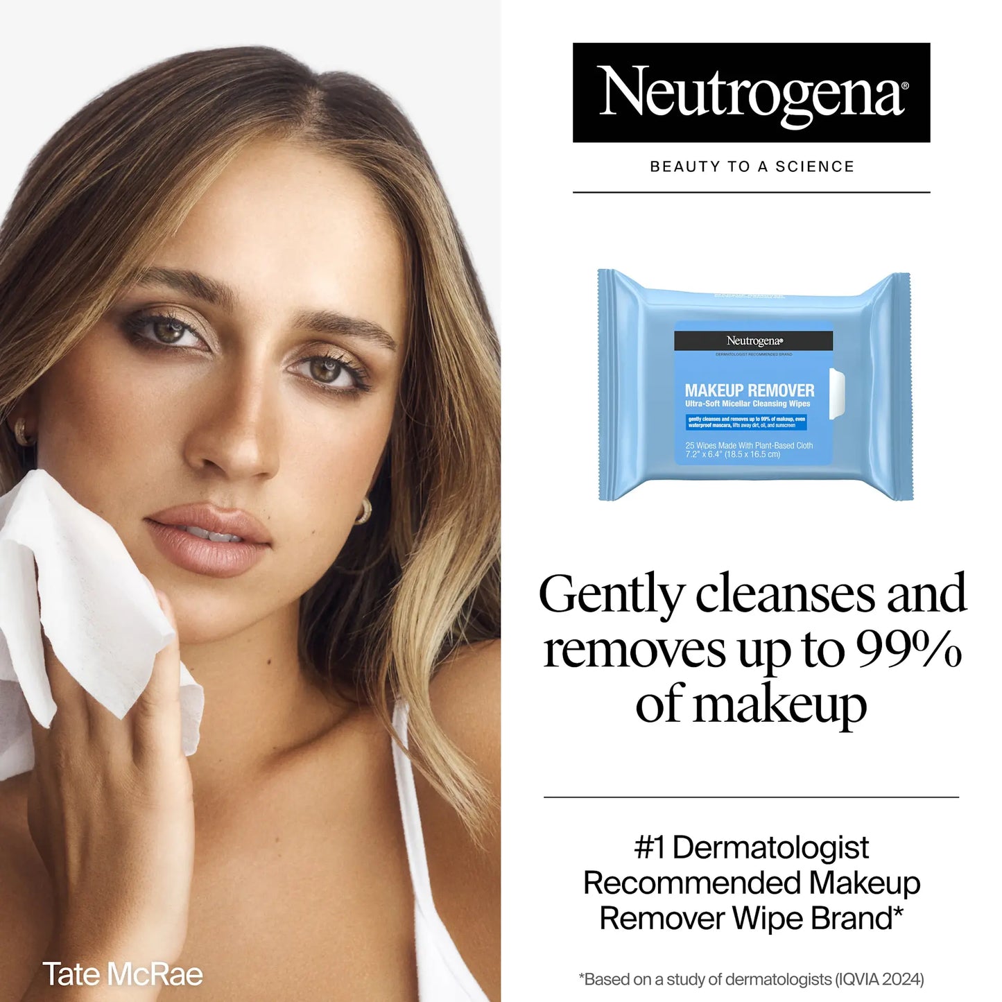 NEUTROGENA Makeup Remover Ultra-Soft Micellar Cleansing Wipes, 25 Count