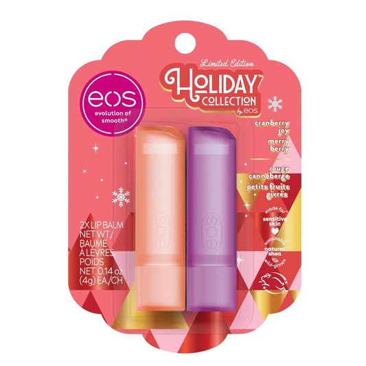 EOS Holiday Lip Balm Gift- Cranberry Joy & Merry Berry 2 pack