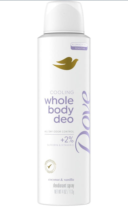 DOVE Whole Body Deodorant Coconut & Vanilla 4oz