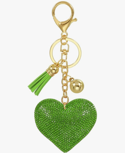 Rhinestone Heart Bag Charm/Keychain