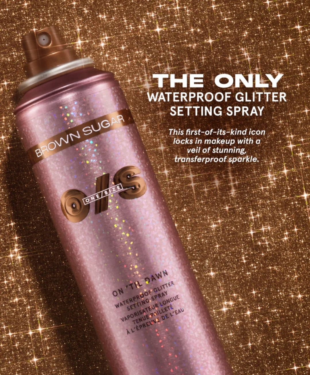 ONE SIZE Waterproof Glitter Setting Spray-Brown Sugar