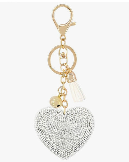 Rhinestone Heart Bag Charm/Keychain