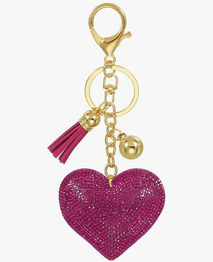 Rhinestone Heart Bag Charm/Keychain