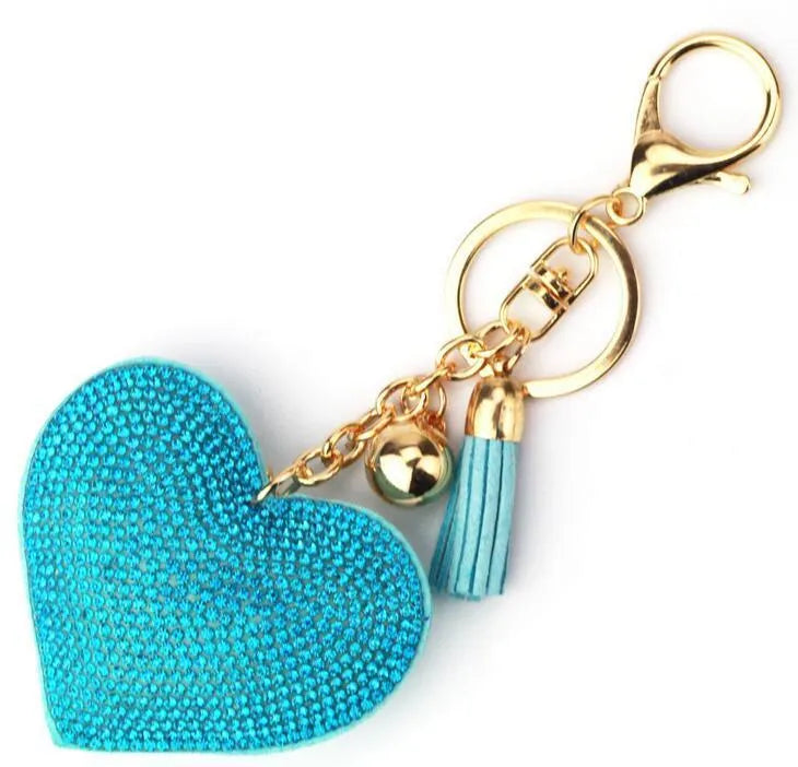 Rhinestone Heart Bag Charm/Keychain