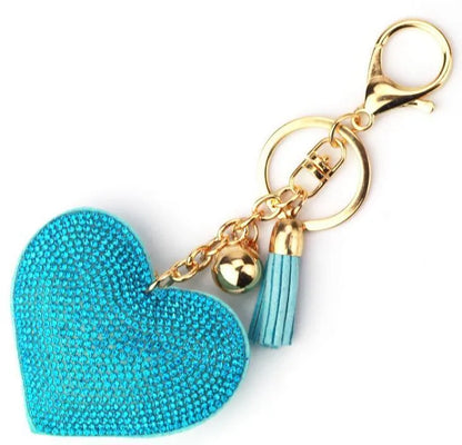 Rhinestone Heart Bag Charm/Keychain