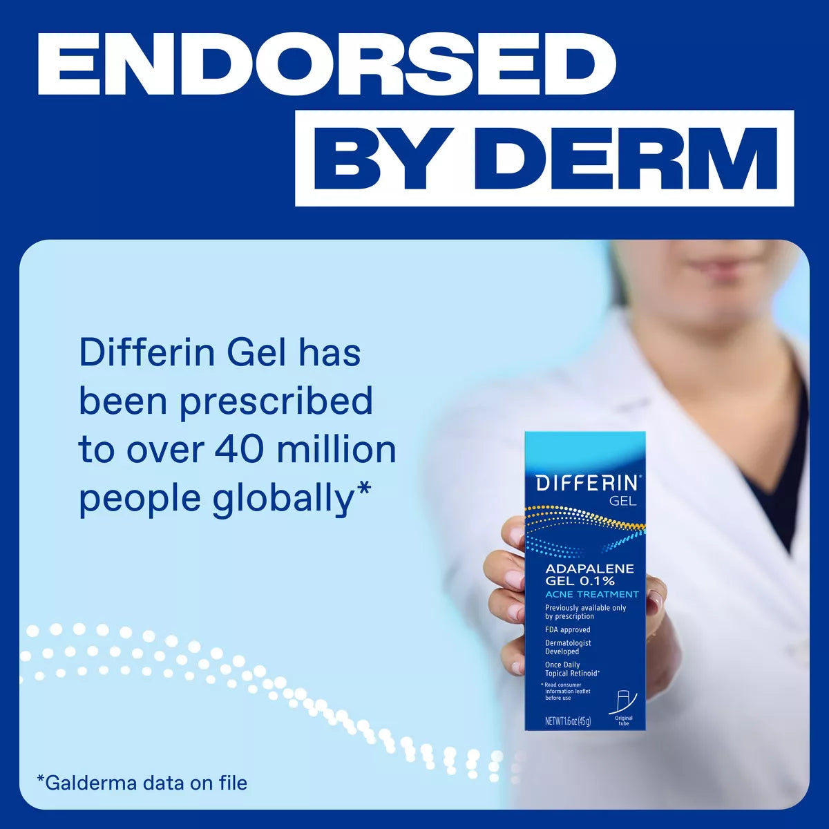 DIFFERIN Retinoid Adapalene Gel 0.1% Acne Treatment for Face and Body - 15g