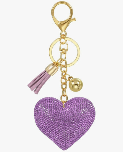 Rhinestone Heart Bag Charm/Keychain